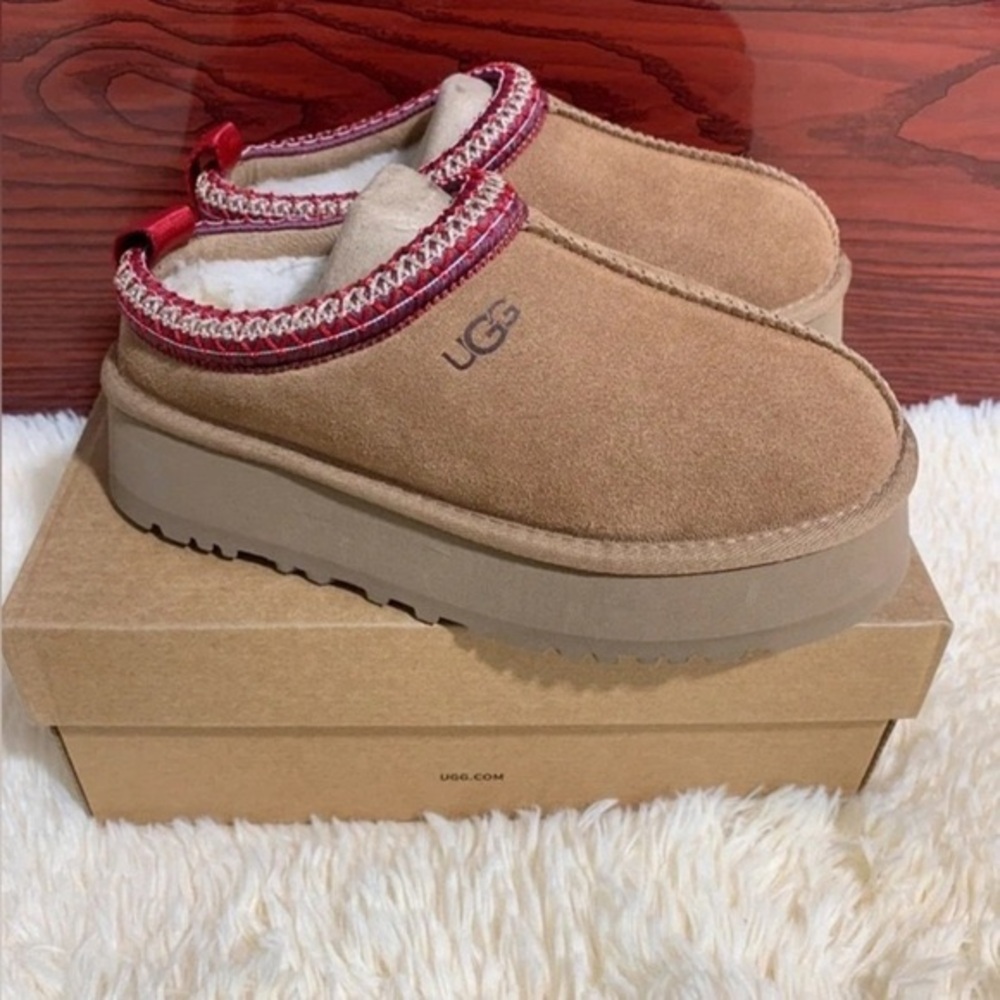 UGG Tan and Red Women's Slippers